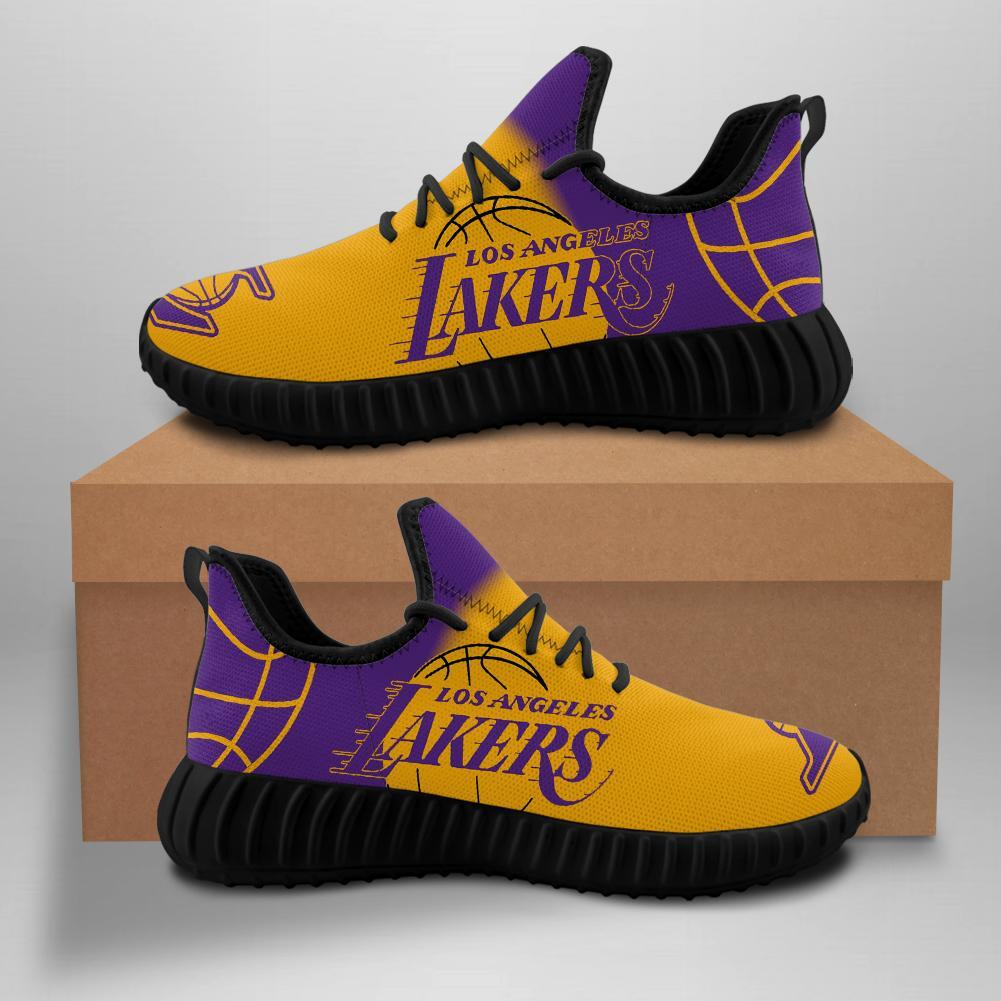 Men's Los Angeles Lakers Mesh Knit Sneakers/Shoes 005